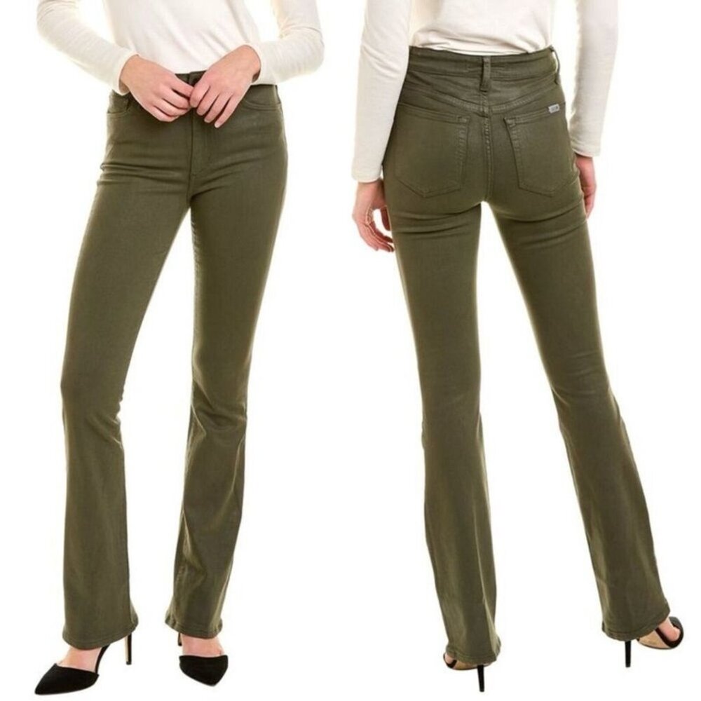 Joe’s Jeans High Rise Bootcut Coated Jeans - Green Coated size 27